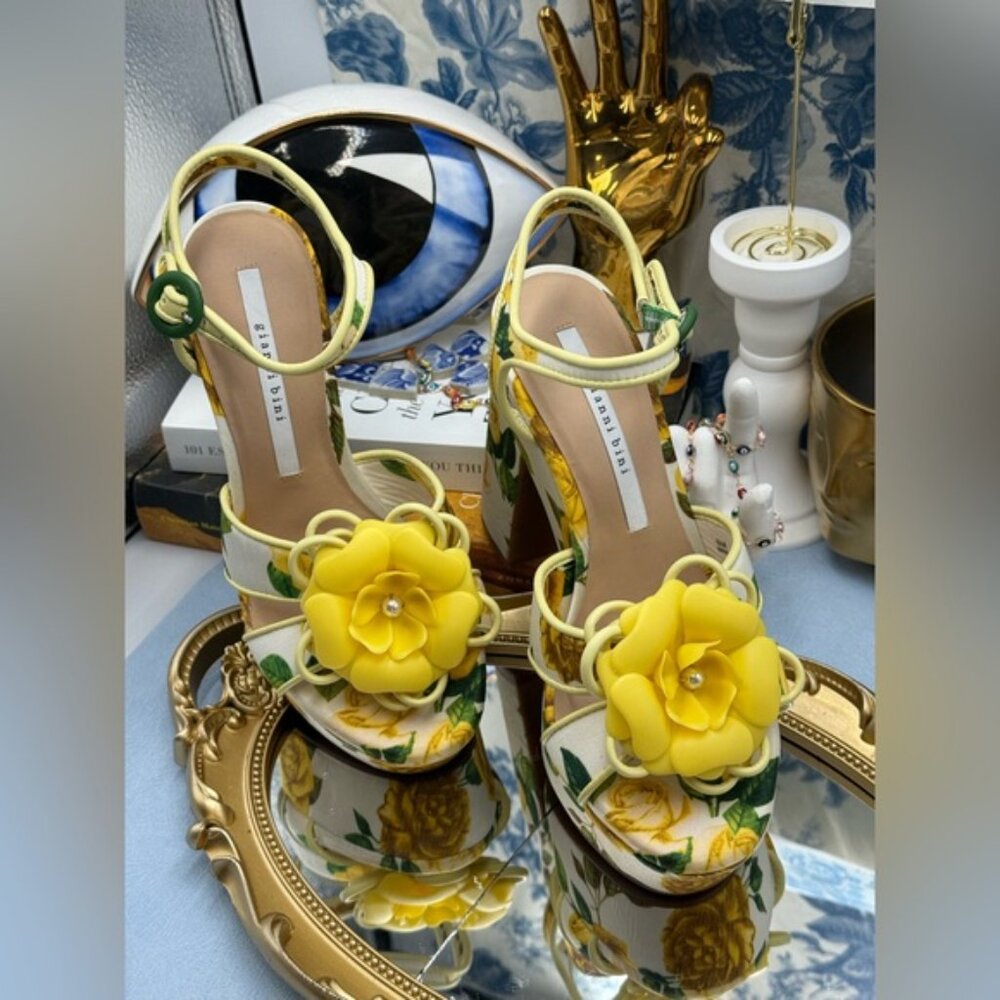 🆕 GIANNI BINI 🧿 NWOB Brook Floral Print Block Heel Platform Sandals, Sz US 6 - Picture 4 of 13